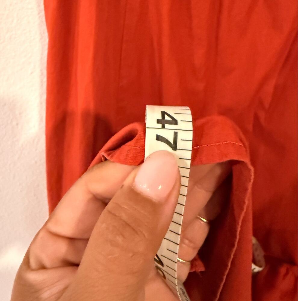 ASTR the Label orange Midi Dress with Puff Sleeves & Slit - Small - Picture 6 of 10